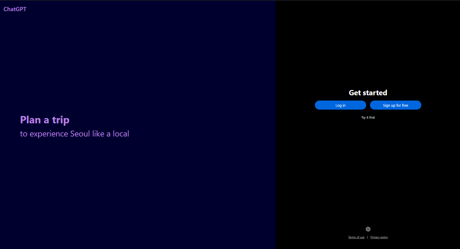 ChatGPT Login UI Clone screenshot